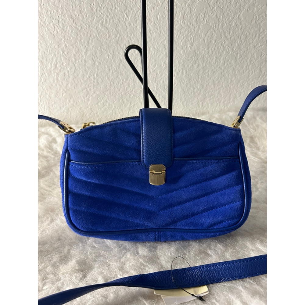 NWT Talbots Quilted Suede Crossbody Bag Purse